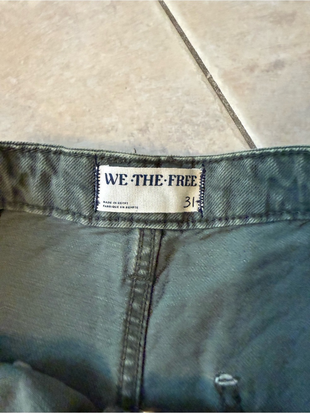 Free People Beginners Luck Slouch Shorts in the color Army - Picture 4 of 7